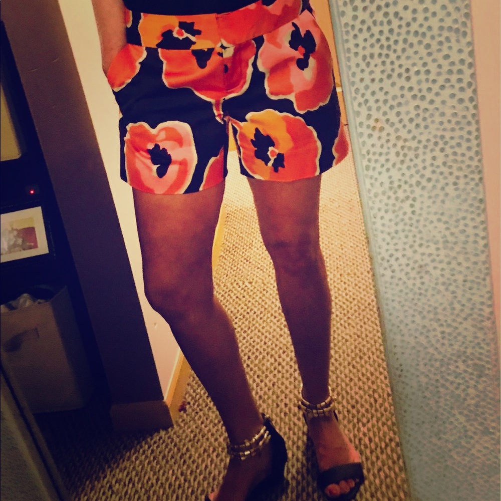 The Limited Drew Shorts Poppy Flower Pattern Size2